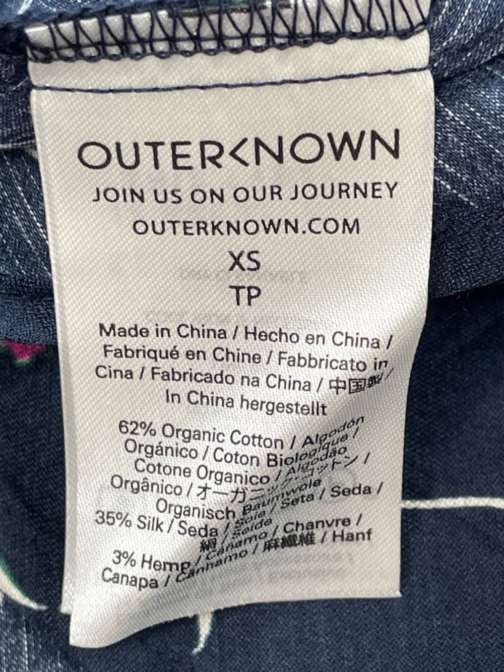 NWT Outerknown Sundance Oceana Midi Floral Long Sleeve Dress Navy Pink XS - Picture 15 of 15